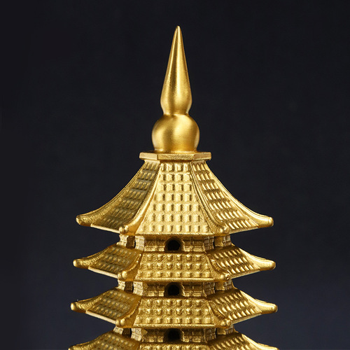 Thickened Brass Machine Pressed Wenchang Tower 99th Floor 1313th Floor Desk Ornaments Bronze Manufacturer Wholesale