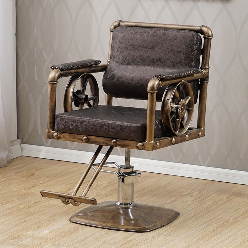 silla de peluquería especial de belleza salón de peluquería silla de elevación silla de pedal silla de hierro forjado corte de pelo corte de pelo retro image 26