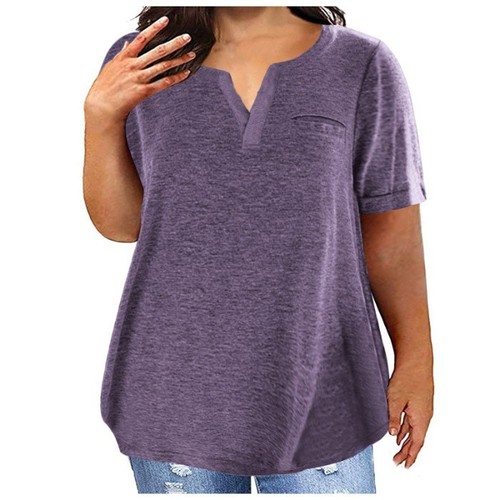 Independent station Western and Spring Summer Upfrosted Short Sleeve Pocket Loose T-shirt for Women