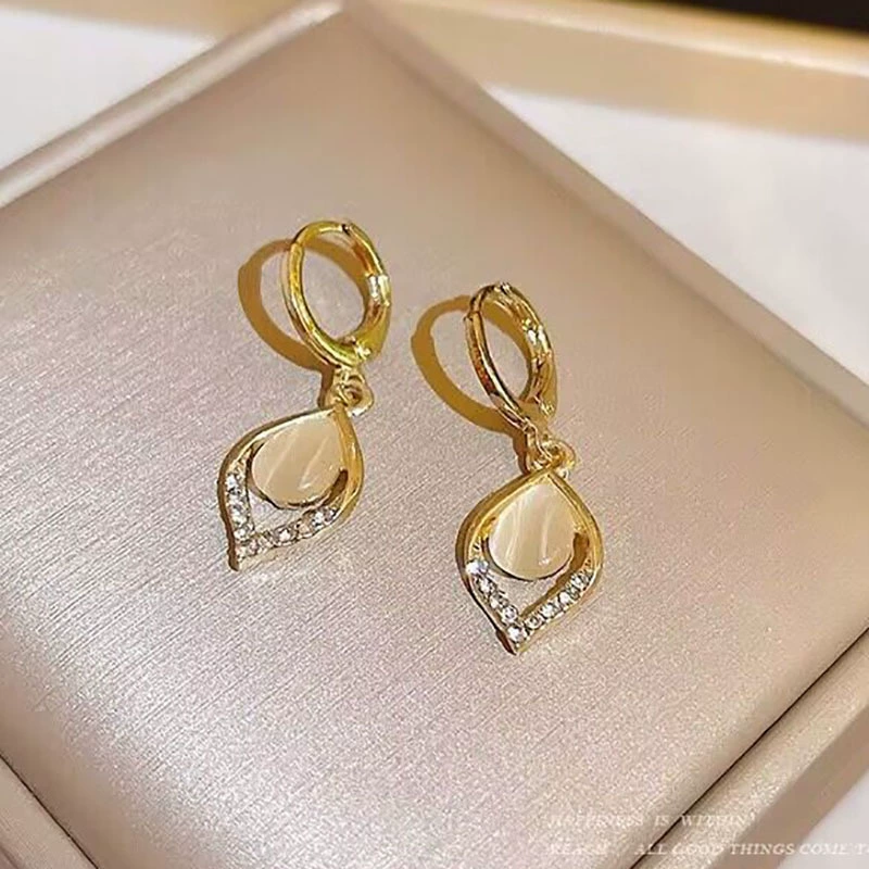 Ретро новые серьги в китайском стиле «кошачий глаз» женские нишевые дизайнерские серьги интернет-знаменитости серьги с каплями воды оптом