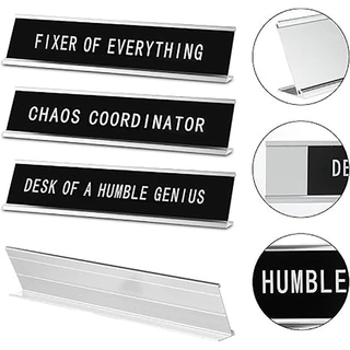 L型铝合金桌牌办公室展示牌桌面金属摆件台卡台Funny desk signs