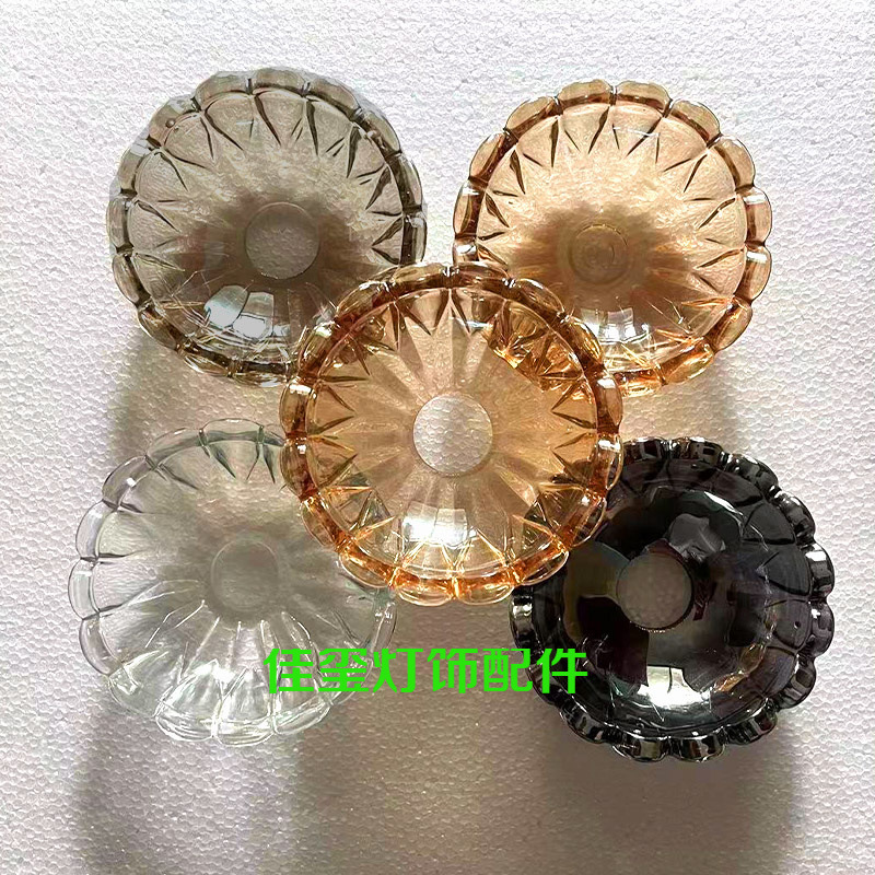 European Candle Crystal Chandelier Lampshade Outer Cover Feather Dish Glass Lampshade Accessories Glass Dish Lampshade Dish Cover