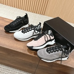 外贸春秋时尚小香风休闲气垫运动鞋香奶奶真皮拼接厚底百搭老爹鞋