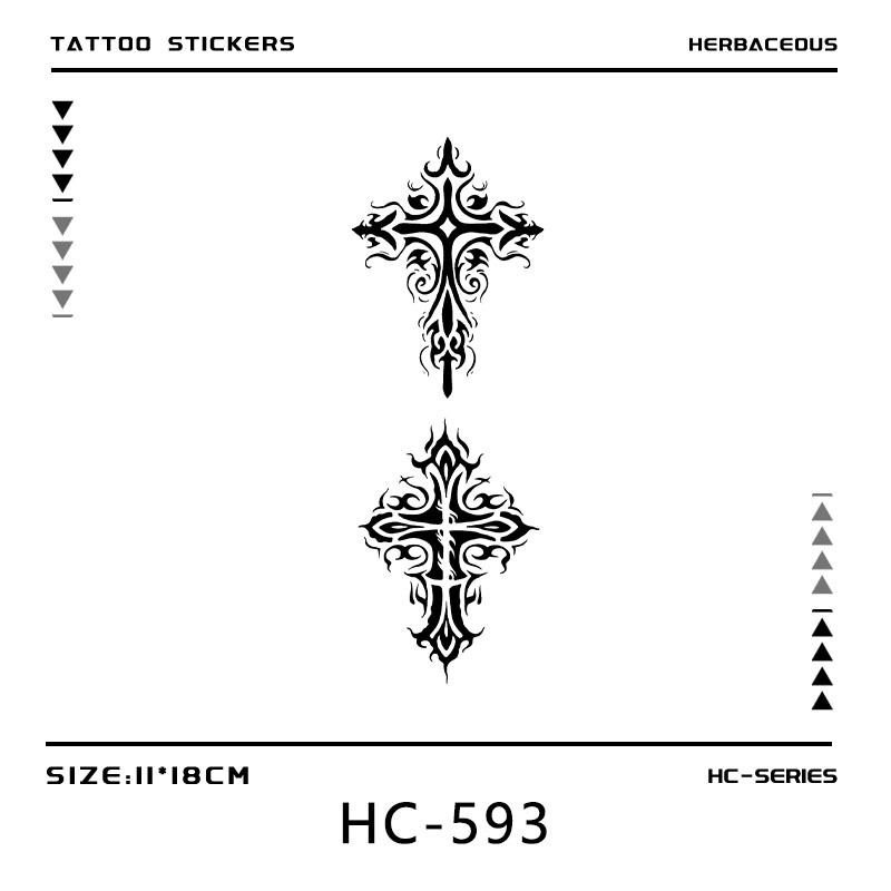 Cross Dark Gothic Style Herbal Tattoo Stickers Waterproof Long-Lasting Unisex Arm Half-Arm Juice-Like Realistic Non-Reflective Totem Cross Dark Gothic Style Herbal Tattoo Stickers Waterproof Long-Lasting Unisex Arm Half-Arm Juice-Like Realistic Non-Reflective Totem