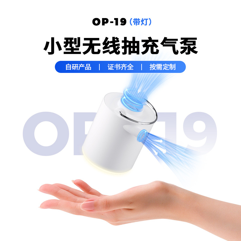 TYX便携迷你带照明野营气垫气枕抽充两用电动充气泵打气泵充电式