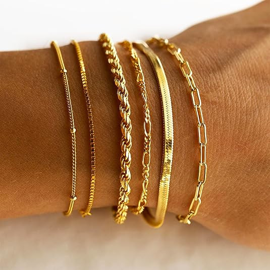 Cross-Border Hot-Selling Stainless Steel Gold Bracelet for Women, Plated with 18K Real Gold, Fashionable and Versatile Bracelet, Wholesale Titanium Steel Bracelet Cross-Border Hot-Selling Stainless Steel Gold Bracelet for Women, Plated with 18K Real Gold, Fashionable and Versatile Bracelet, Wholesale Titanium Steel Bracelet