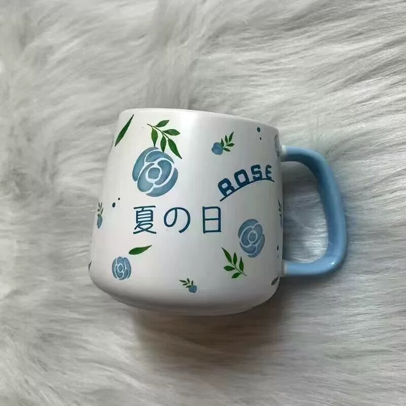 Милый мультяшный рисунок с крышкой ложка большой ёмкости керамическая кружка домашний офис паре кофе овсяный завтрак чашка