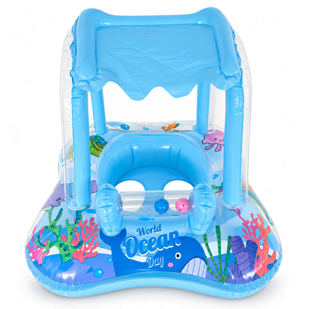 Flotador Infantil con Asiento PVC Ecológico Inflable Manual para Piscina y Parque Acuático