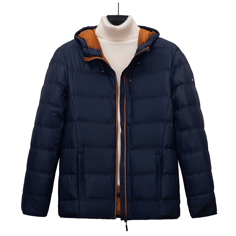 Men's Lightweight Hooded down Jacket, Versatile and Classic