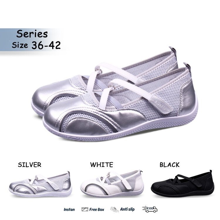 Mary Jane Women's Shoes 2026 Summer New Style Hollow Mesh Shoes with Velcro Flat Versatile Casual Mom Shoes Women's Shoes