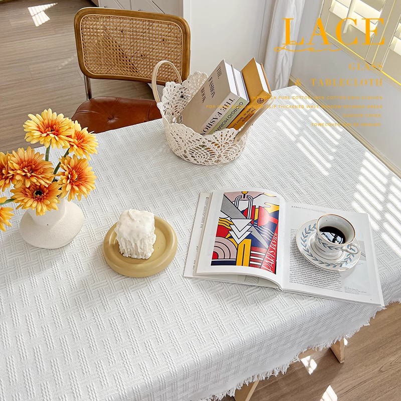 Blanco puro ins toal de mesa de dormitorio almohadilla de mesa alta sensación toal de mesa redonda postre toal de mesa larga sensación de fondo toal de mesa