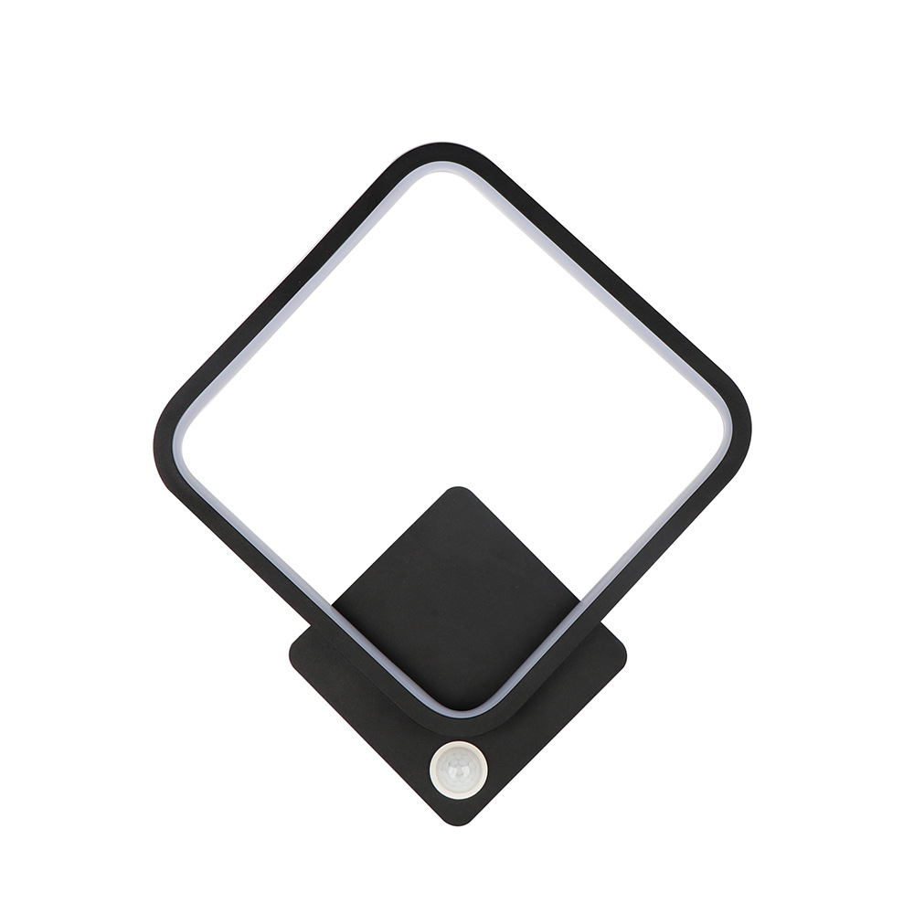 Inducción cuadrada pequeña lámpara de pared simple dormitorio moderno cabezal de cama sala de estar pasillo pared de fondo creativa lámpara de escalera