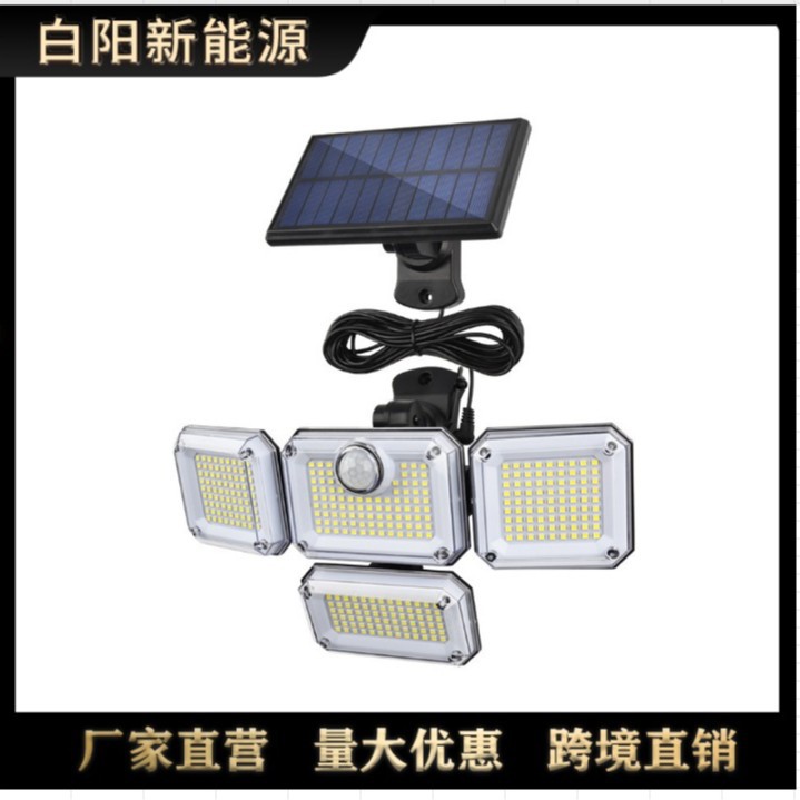 Solar LED automático split impermeable Lámpara Del Sensor Del Cuerpo Humano de control remoto inteligente lámpara de iluminación al aire libre lámpara de pared del hogar