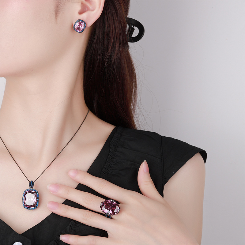 2024 nueva joyería Zhuang Shengsheng fondo de cobre chapado en oro simulación nido de pájaro cortado seco rosa seco traje personalizado mujer 15*20