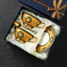 跨境高颜值骨瓷复古欧式咖啡杯碟茶杯陶瓷水杯轻奢套装礼盒礼品