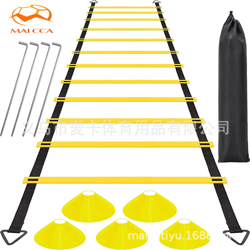 Equipo de entrenamiento de fútbol escalera de agilidad escalera de velocidad escalera sensible paso de escalera entrenamiento escalera cuerda escalera agilidad escalera traje barra transfronteriza