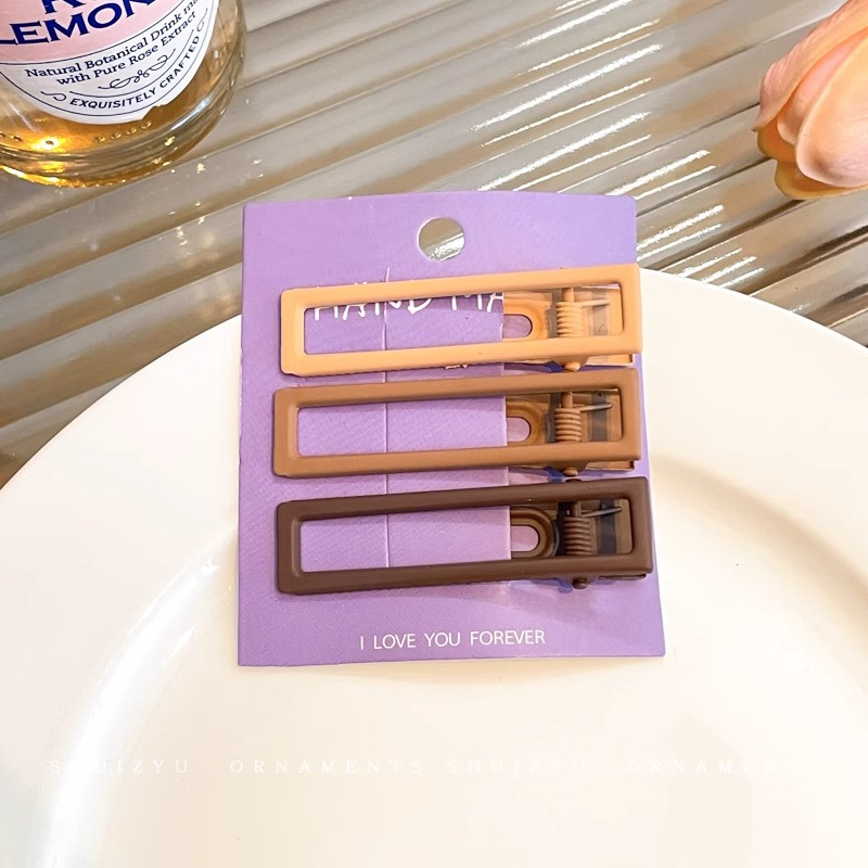 Clip de una palabra de color caramelo, clip para el cabello con flequillo, tocado femenino 2025 nuevo clip bb, horquilla lateral, clip lateral para el cabello roto, clip lateral