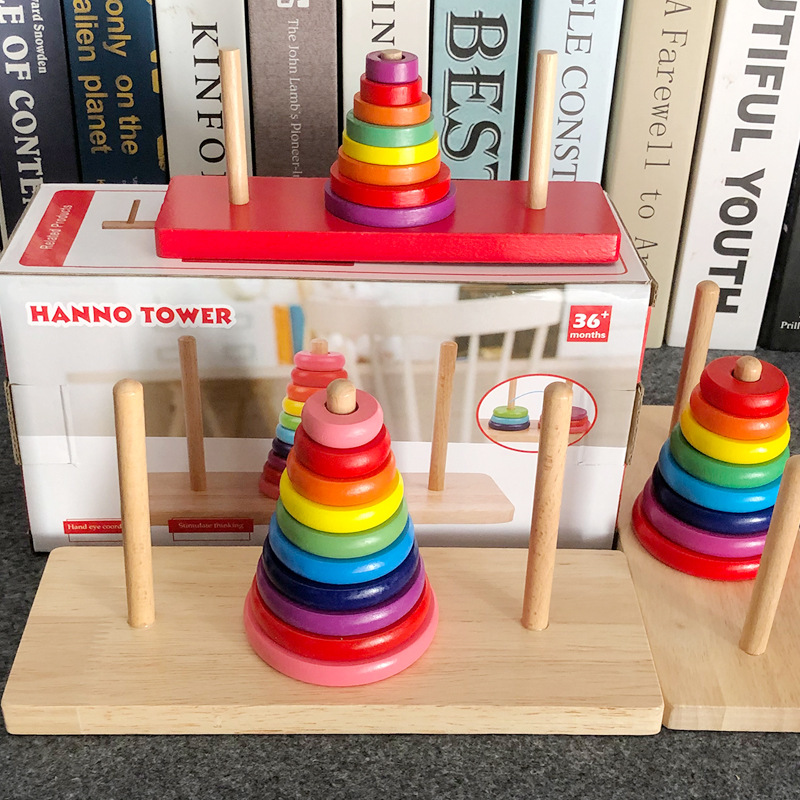 Wooden intellectual tower of Hanoi