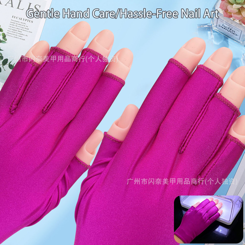 Cross-Border Nail Art Gloves, Nail Salon Protective Fingerless Uv Protection Anti-Darkening Heating Nail Polish Gel Anti-Darkening Tool Cross-Border Nail Art Gloves, Nail Salon Protective Fingerless Uv Protection Anti-Darkening Heating Nail Polish Gel Anti-Darkening Tool