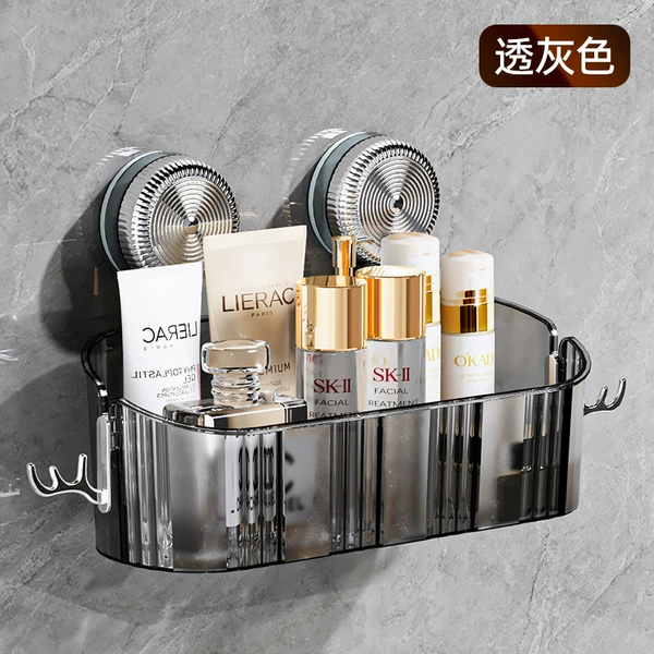 Double suction cup long antler storage rack [transparent gray]