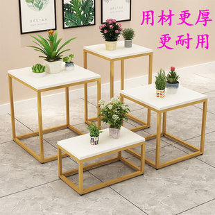 Clothing Store Shoe Bag Nakajima Display Table Iron Floor Table Flower Shop High and Low Water Table Marble Pattern Window Display Stand