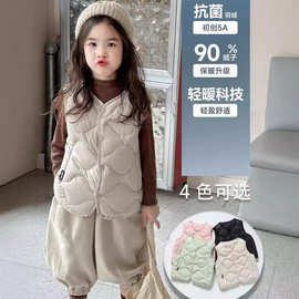 儿童羽绒服内胆马甲秋冬季新款轻薄四防葫芦纹男童女童中大童背心