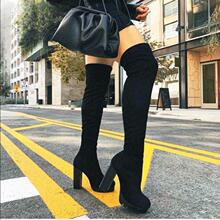 H 66937 Fleece thick sole stretch over-the-knee boots ���޺�