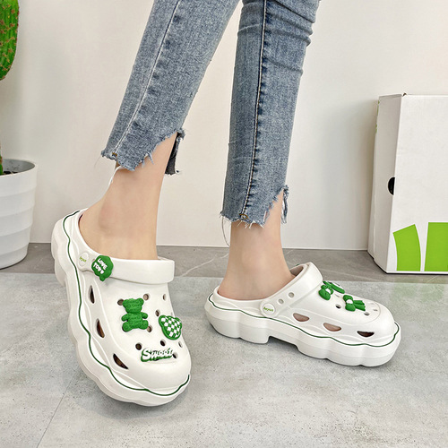New women's Crocs  summer thick-soled Korean style fashion outer wear casual beach shoes foreign trade cross-border wholesale