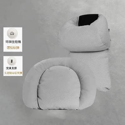 Car roof lining, and Lumbar Support Set, Double-Layer - 1-set-lumbar-support-double-pressure-relief-headrest-gt-gray-breathable-holes