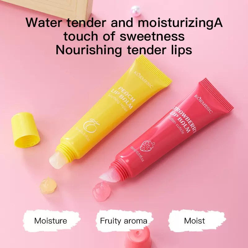 KORMESIC全英文水果润唇膏lip balm补水唇部跨境外贸厂家批发