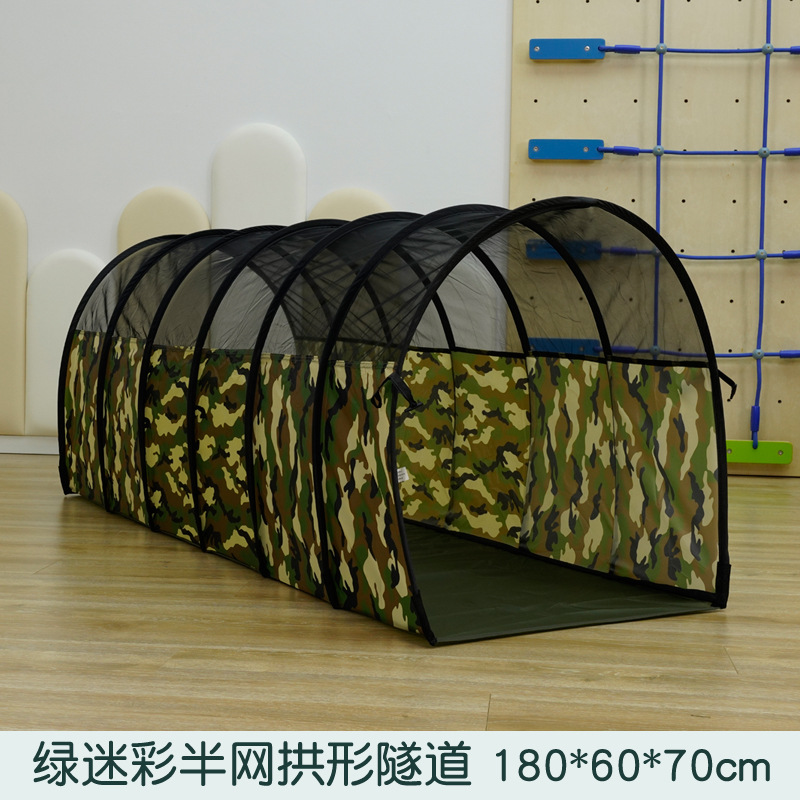Túneles solares camuflados directamente a través de curvas rastreando agujeros equipos de entrenamiento sensorial para niños trepando juguetes de interior