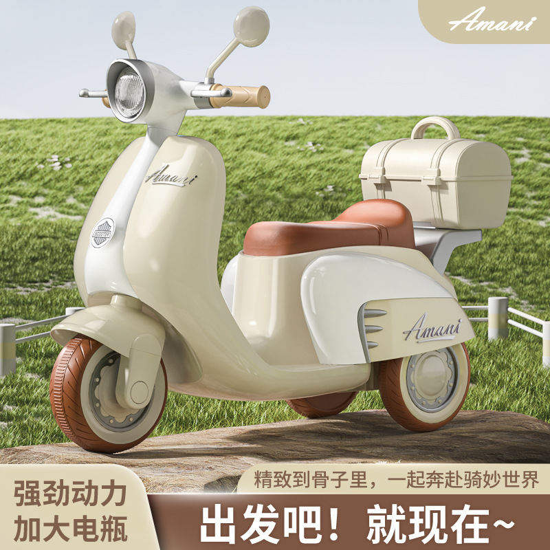 Motocicleta eléctrica para niños, triciclo recargable, coche de juguete de control remoto para bebés para hombres y mujeres, coche de batería para personas de doble accionamiento