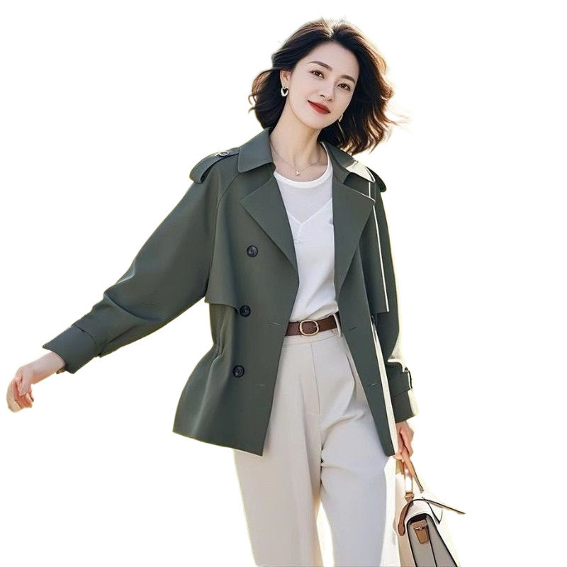 春季新款独好看短款风衣女装小众不撞款外贸风衣外套|undefined