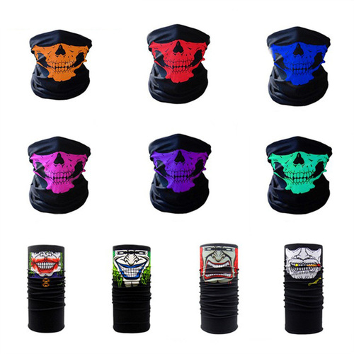 Variety of skull headscarf cycling mask warm scarf ski Halloween props multi-functional seamless magic headscarf