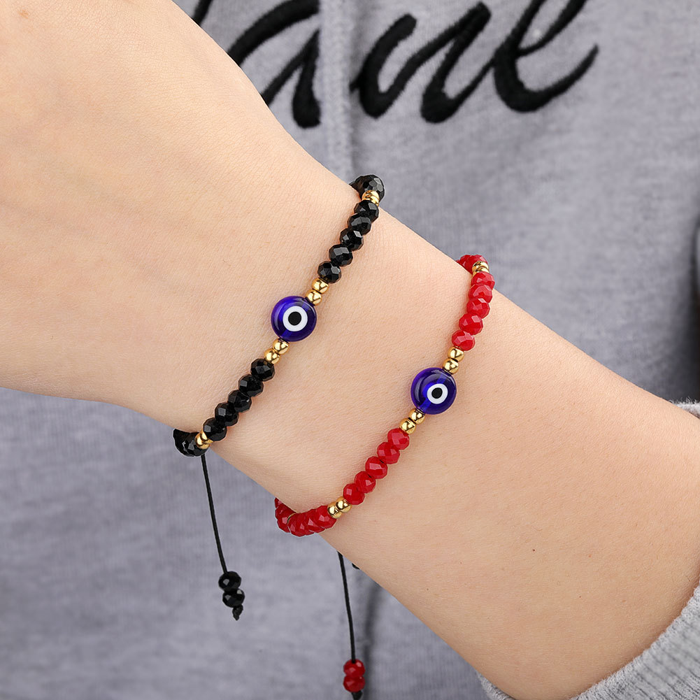 Fashion Eye Stainless Steel Glass Beaded Women's Bracelets 1 Piece display picture 2