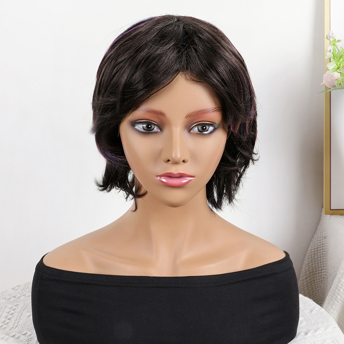 Fibra química al por mayor bob cabello pelucón mecánico pelucón cubierta de pelo