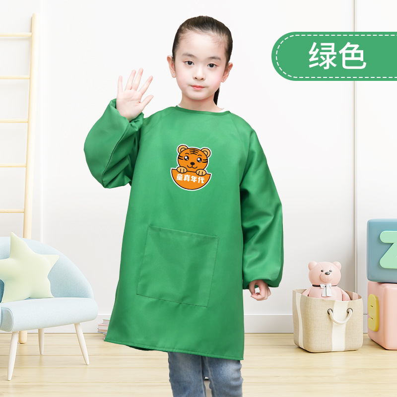 Ropa de dibujo para niños, transpirable e impermeable, de manga larga, niños de mediana edad, anti-vestir, delantal de pintura de jardín de infantes, logotipo personalizado