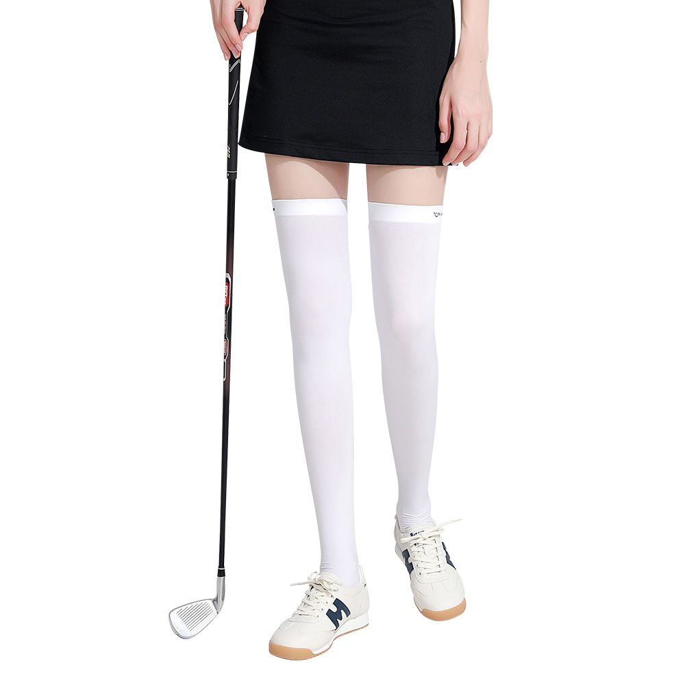 Calcetines altos de protección solar de seda de hielo de verano medias deportivas de golf de mujer Calcetines transpirables antideslizantes de pierna delgada que forma calcetines XWZ02