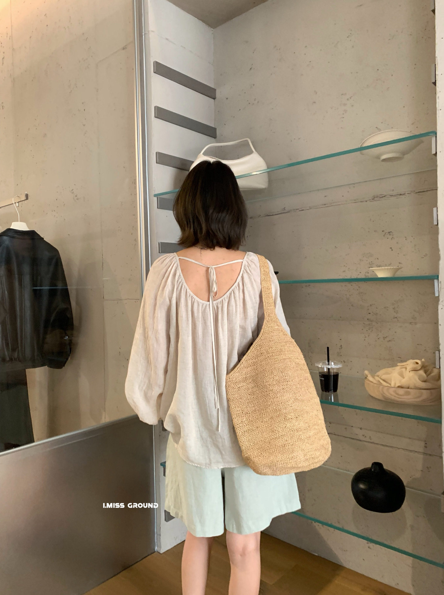 Áo sơ mi nữ tay lửng chất liệu ramie thoáng mát phong cách Pháp — trắng ngà, hồng nhạt, Bột cam, Vàng nhạtcolor chi tiết 35