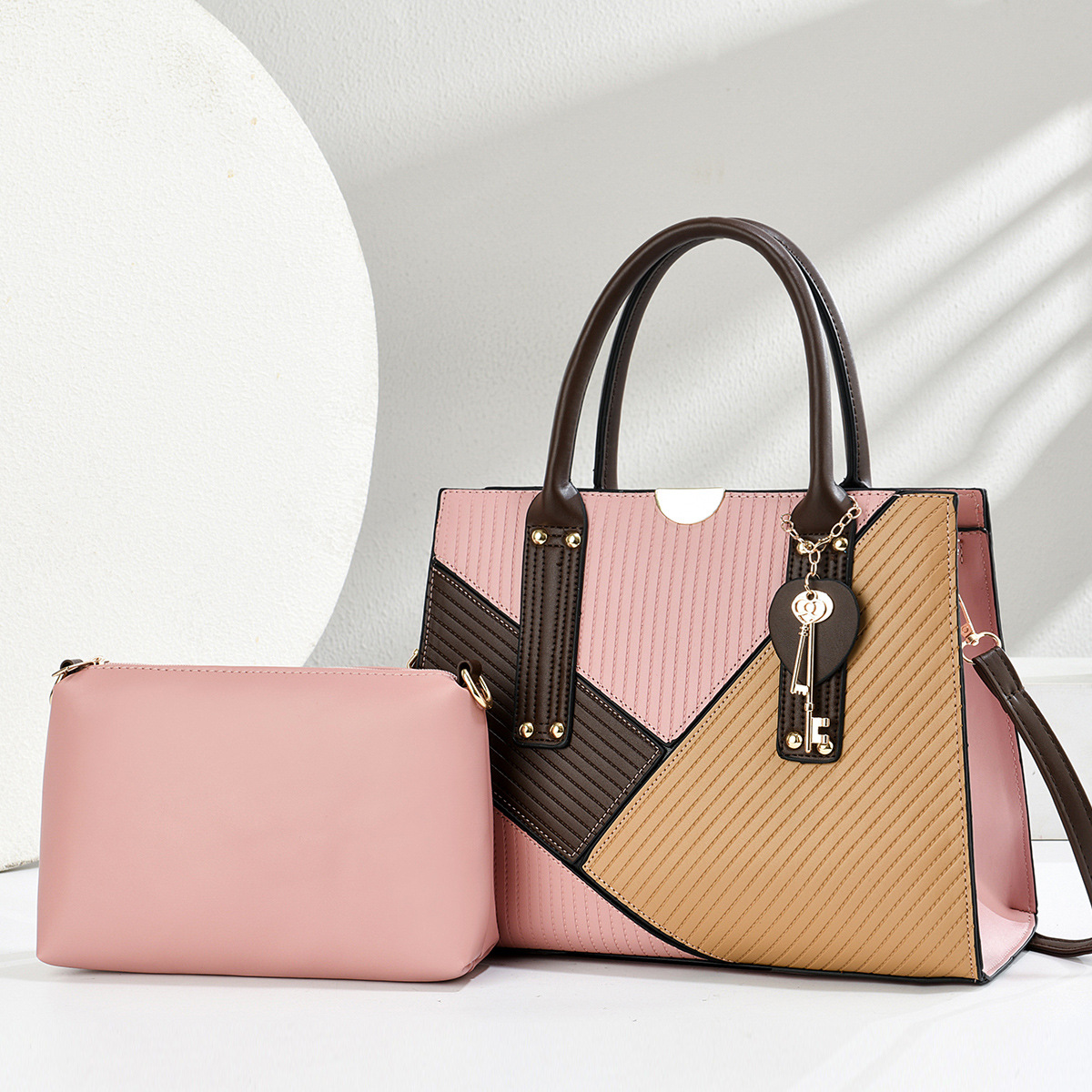 Dos piezas de paquete de bolsos de moda, bolsos de mano retro, bolsos de hombro casuales, bolsos de alta capacidad, bolsos transfronterizos