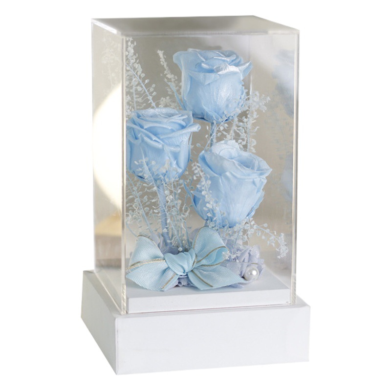 Flor inmortal acrílica transfronteriza, cristal rosa terminado, amor, regalo del Día de San Valentín para novia, regalo de alta gama al por mayor