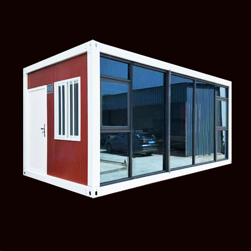 Casa móvil de contenedor con decoración de vivienda temporal casa integrada de pared cortina de vidrio doméstica casa móvil de tablero móvil