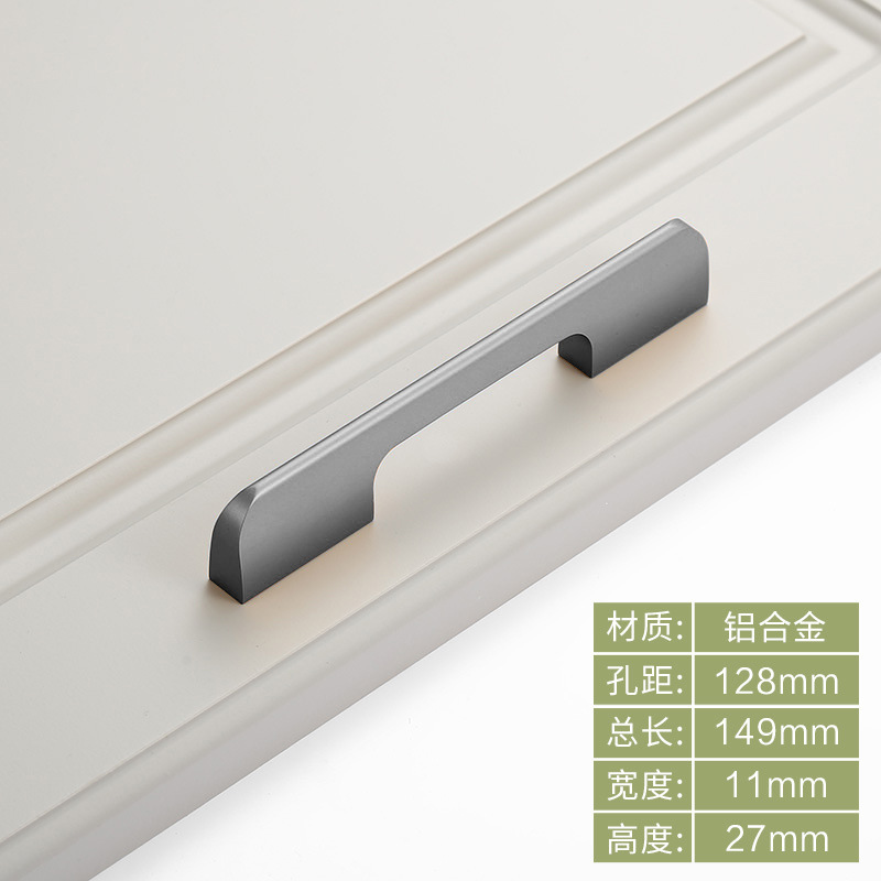 Moderno minimalista bala de aleación de aluminio sólido alargado armario puerta manija oro zapato gabinete negro puerta manija
