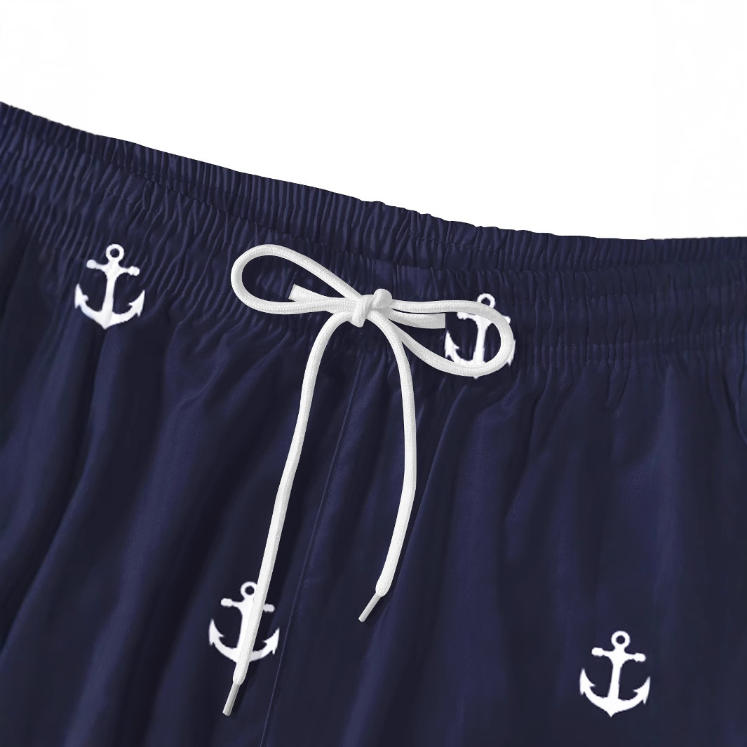 European and American Cross-Border Men's Shorts Hot-Selling Beach Pants with Printable Logo Casual Quick-Drying Single-Layer Four-Point Surf Pants in Stock