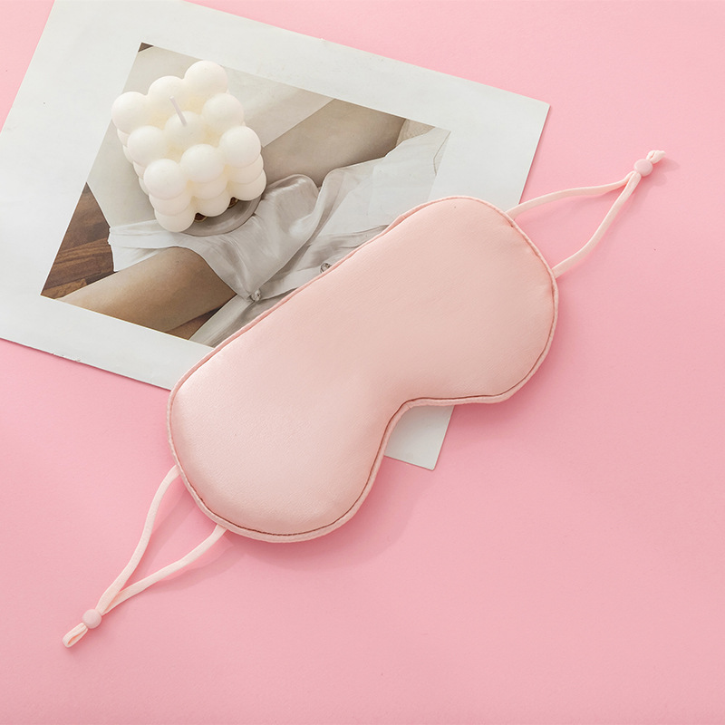 Transfronterizo 16mm orejas colgantes de seda doble cara dormir máscaras de ojos de seda viajar logotipo de impresión al por mayor