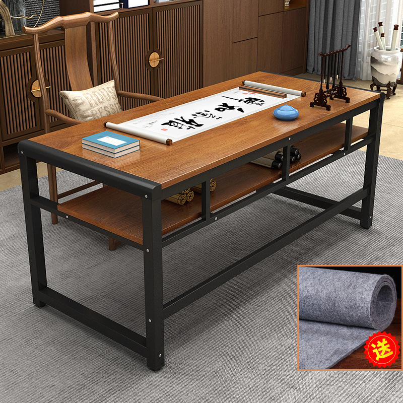 Desk Calligraphy Table Calligraphy and Painting Table Home Double-Layer Training Tutoring Class Painting Desk Brush Writing Desk Computer Table