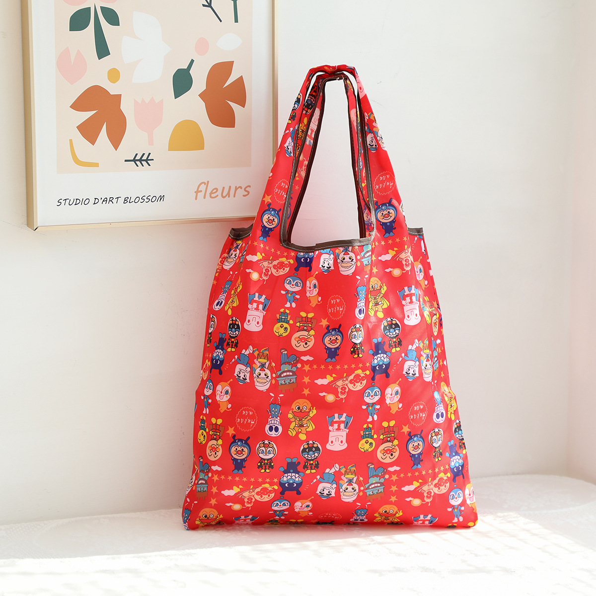 Dibujos animados lindo coolomi gran capacidad bolsa de protección del medio ambiente portátil plegable supermercado bolsa de compras bolsa de tela ligera bolsa de hombro