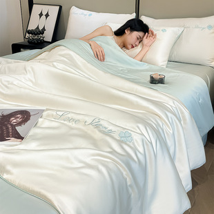 Ice Silk Summer Quilt Air Conditioned Quilt Summer Tencel Summer Cool Quilt Four-piece 2025 New Single Thin Quilt Machine Washable