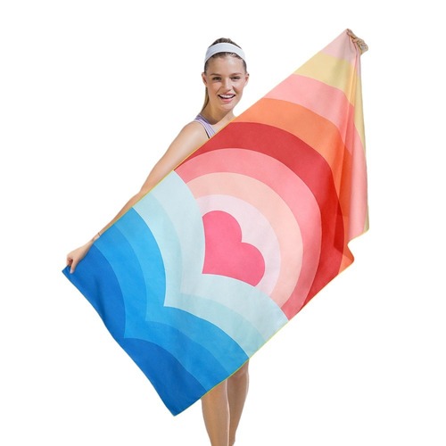 Beach Towel Double Sided Fleece Water Absorbent Swimsuit Super Fine Fiber Beach Towel Printed Quick Dry Sports Towel