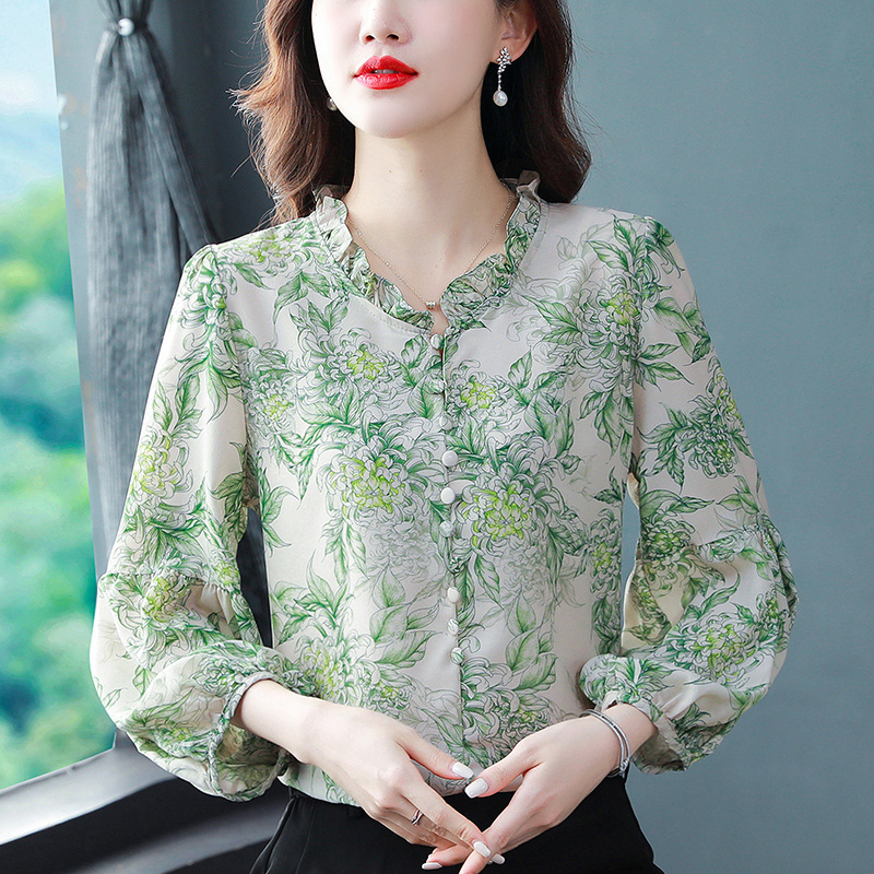 2025 Spring and Autumn New Women's Shirt Heavy Silk Mulberry Silk All-match High-end Thin Top Mother's Shirt